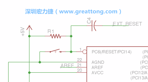 很多PCB設計者的設計不符合人體工學，他們使用很小的按鈕、不方便的元件配置和難以解讀的標簽，千萬不要變成這樣！這次我們的設計有一個大小合適的重置按鈕（reset button）和可以清楚辨認是否已經(jīng)接上電源的LED指示燈。
